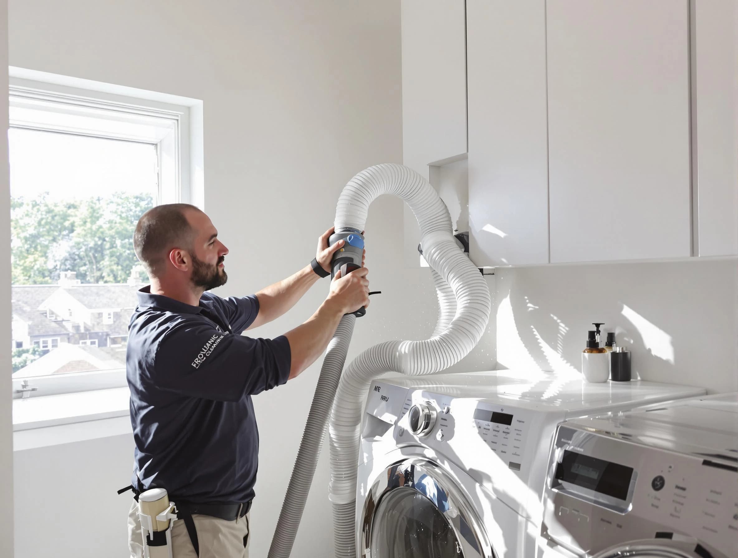 Certified Norman Dryer Vent Cleaning technician performing dryer vent cleaning in Norman